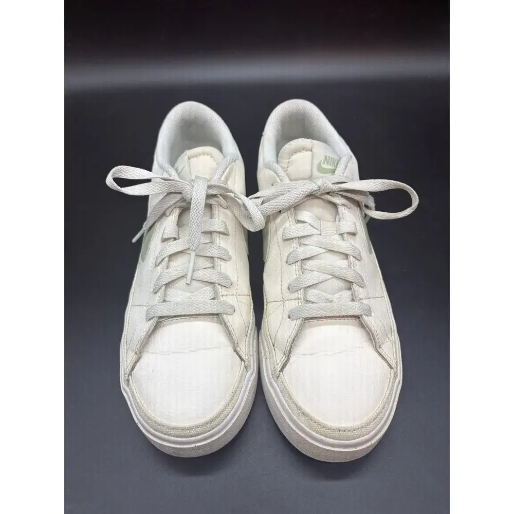 Nike Shoes Womens Size 8.5 White Leather Low Top Sneakers Green DH3161-002